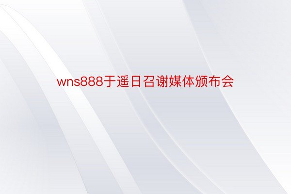 wns888于遥日召谢媒体颁布会